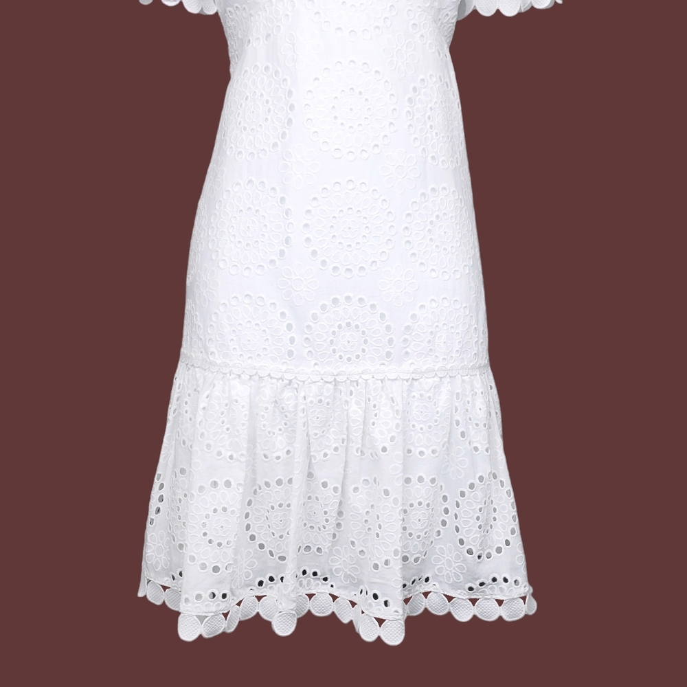 Lilly Pulitzer Womens Maxina White Eyelet Mini Dress Size 2 NWT - Picture 3 of 8
